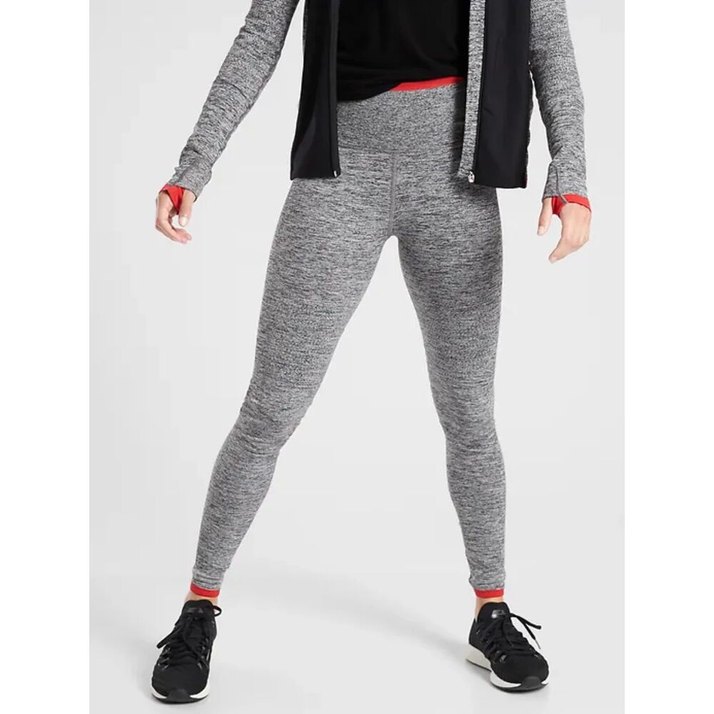 ATHLETA Andes Tight Heather Grey and Red Size LARGE